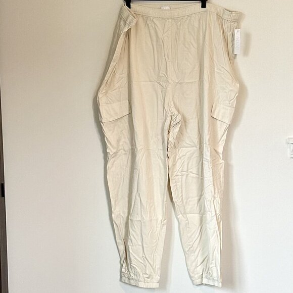NWT Abound by Nordstrom Ivory Dove Elastic Waist Pull-On Cargo Pants - 3X - Picture 2 of 7